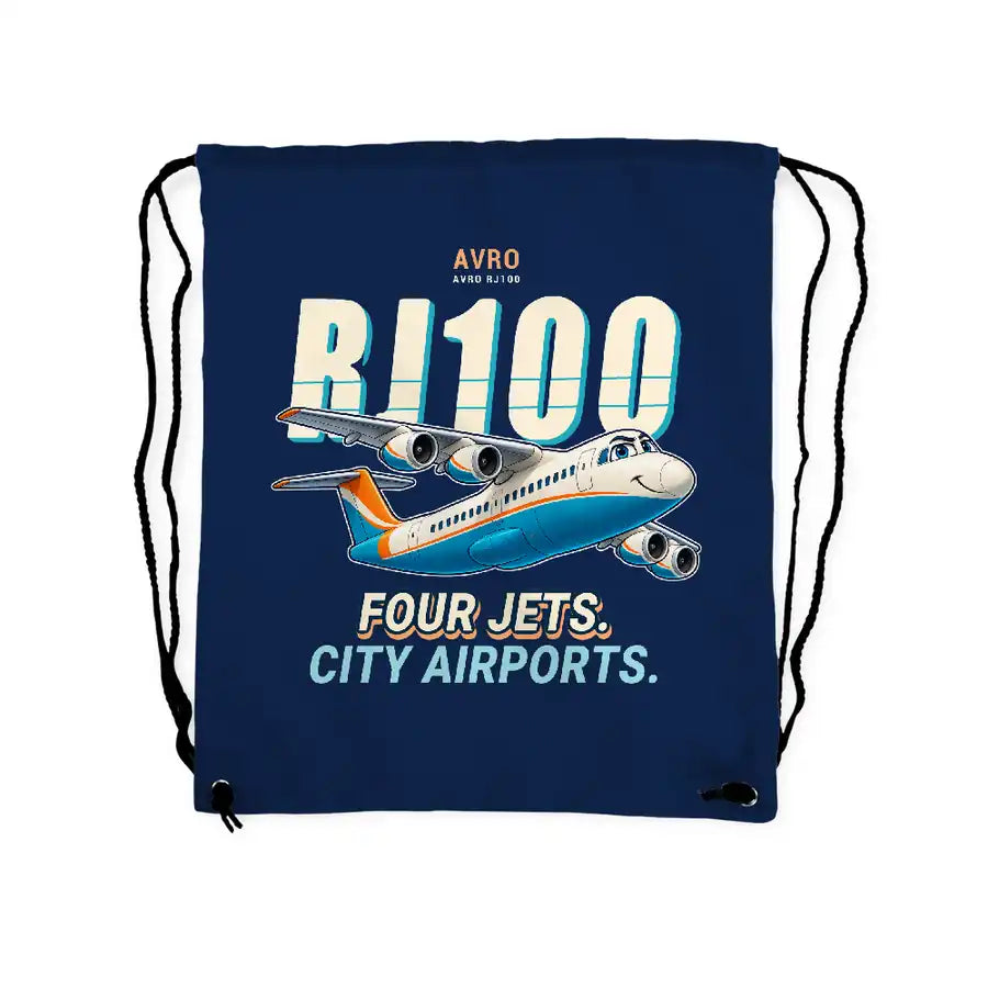 Avro RJ100 - Drawstring Bag - Cartoon - Dark Blue