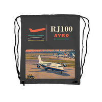 Thumbnail for Avro RJ100 - Drawstring Bag - Classic - Gray