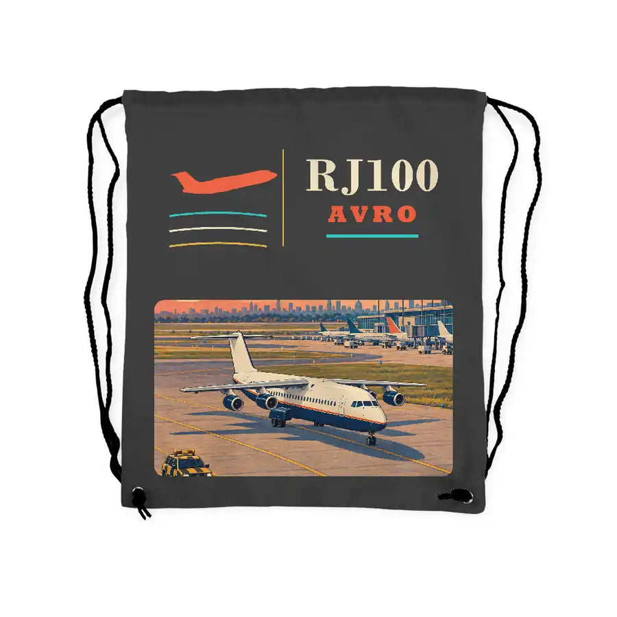 Avro RJ100 - Drawstring Bag - Classic - Gray