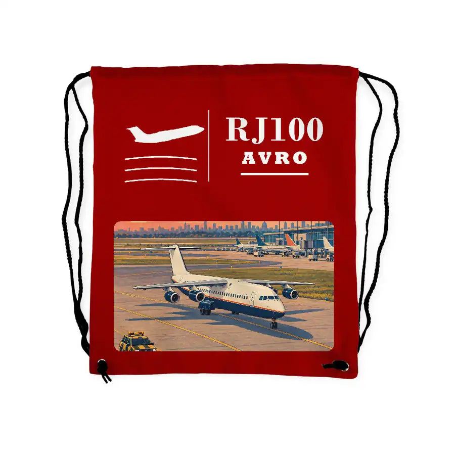 Avro RJ100 - Drawstring Bag - Classic - Red