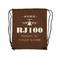 Thumbnail for Avro RJ100 - Drawstring Bag - Heritage + Name - Brown