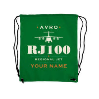 Thumbnail for Avro RJ100 - Drawstring Bag - Heritage + Name - Green