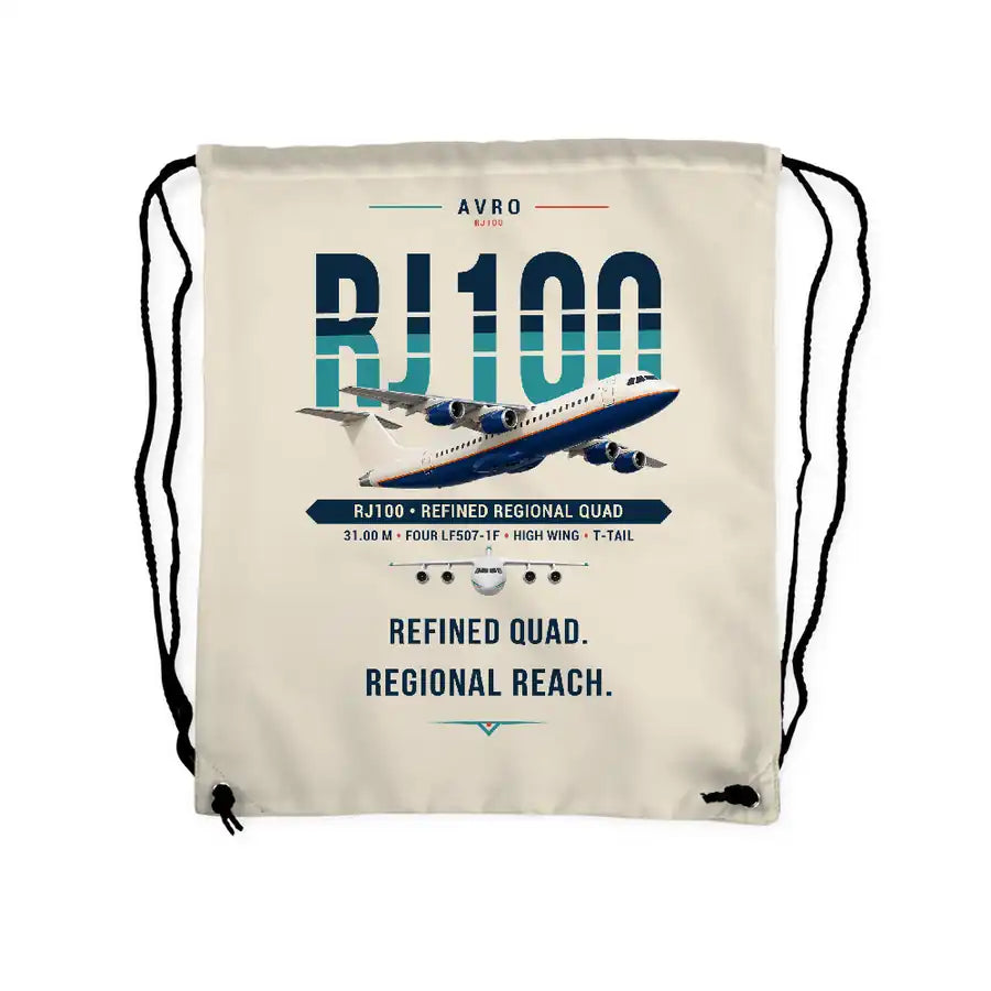 Avro RJ100 - Drawstring Bag - Original - Beige