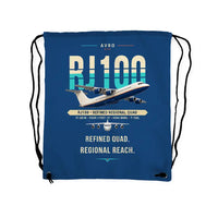 Thumbnail for Avro RJ100 - Drawstring Bag - Original - Blue