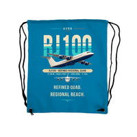 Thumbnail for Avro RJ100 - Drawstring Bag - Original - Light Blue