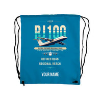 Thumbnail for Avro RJ100 - Drawstring Bag - Original + Name - Light Blue