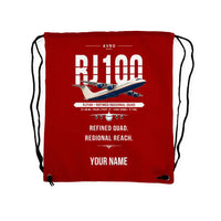 Thumbnail for Avro RJ100 - Drawstring Bag - Original + Name - Red
