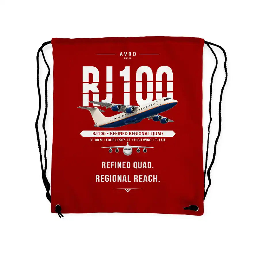 Avro RJ100 - Drawstring Bag - Original - Red