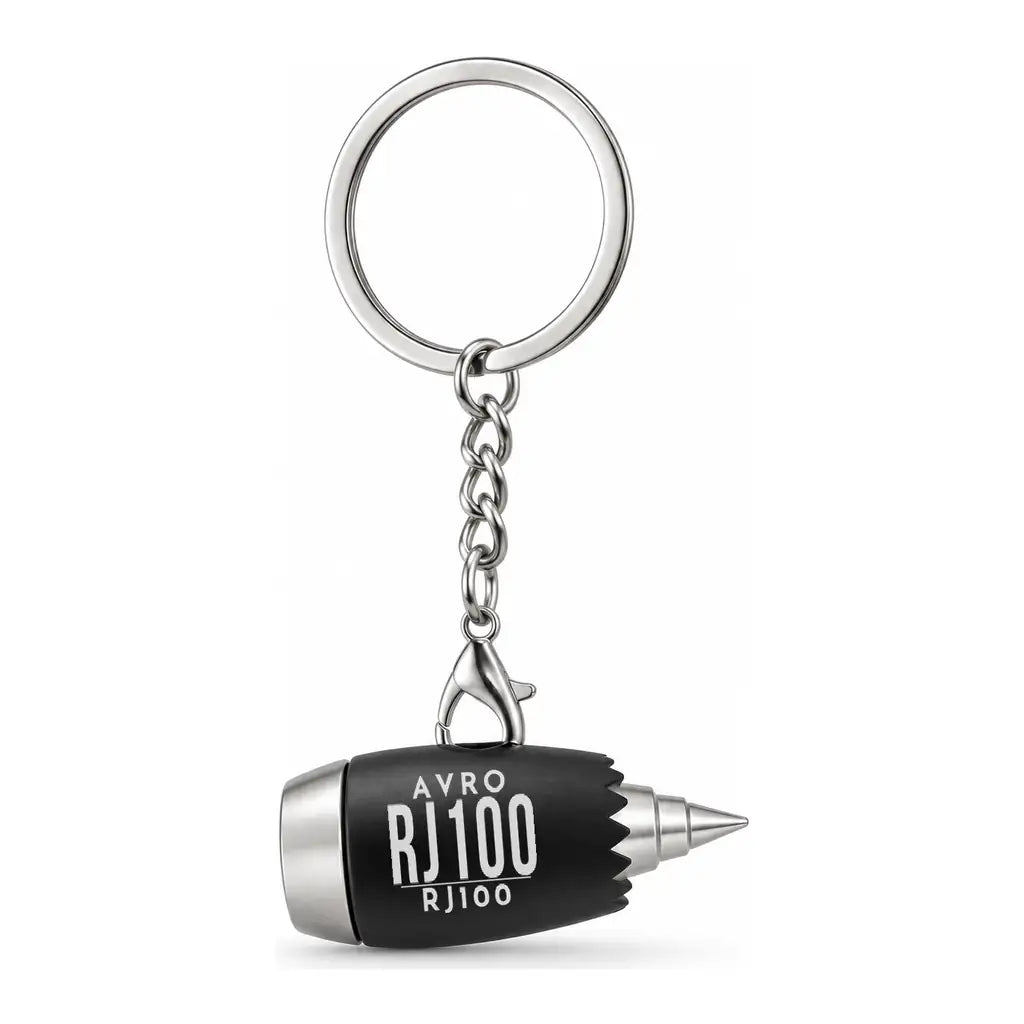 Avro RJ100 - Engine Key Chain - Tag - Black