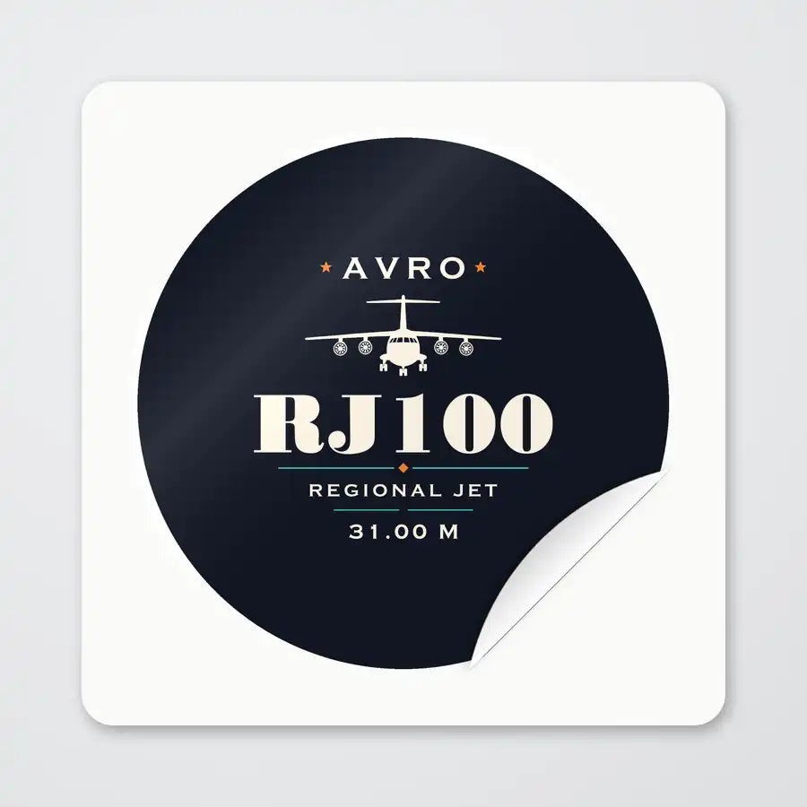 Avro RJ100 - Heritage - Circle Sticker - Peel