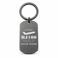 Thumbnail for Avro RJ100 - Key Chain - Heritage + Name - Black