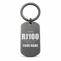 Thumbnail for Avro RJ100 - Key Chain - Tag + Name - Black
