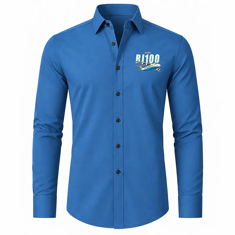 Avro RJ100 - Long Sleeve Shirt - Cartoon - Blue