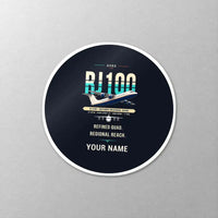 Thumbnail for Avro RJ100 - Original + Name - Circle Sticker - Close-up