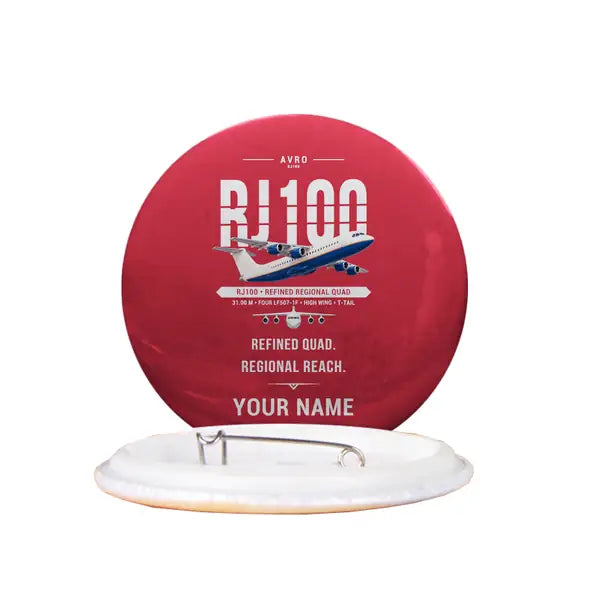 Avro RJ100 - Original + Name - Pin - Red