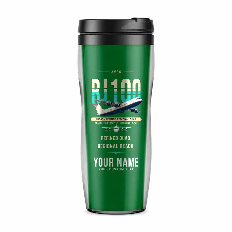 Avro RJ100 - Original + Name - Plastic (No Holder) - Green