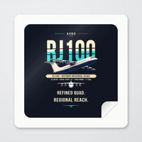 Thumbnail for Avro RJ100 - Original - Square Sticker - Peel