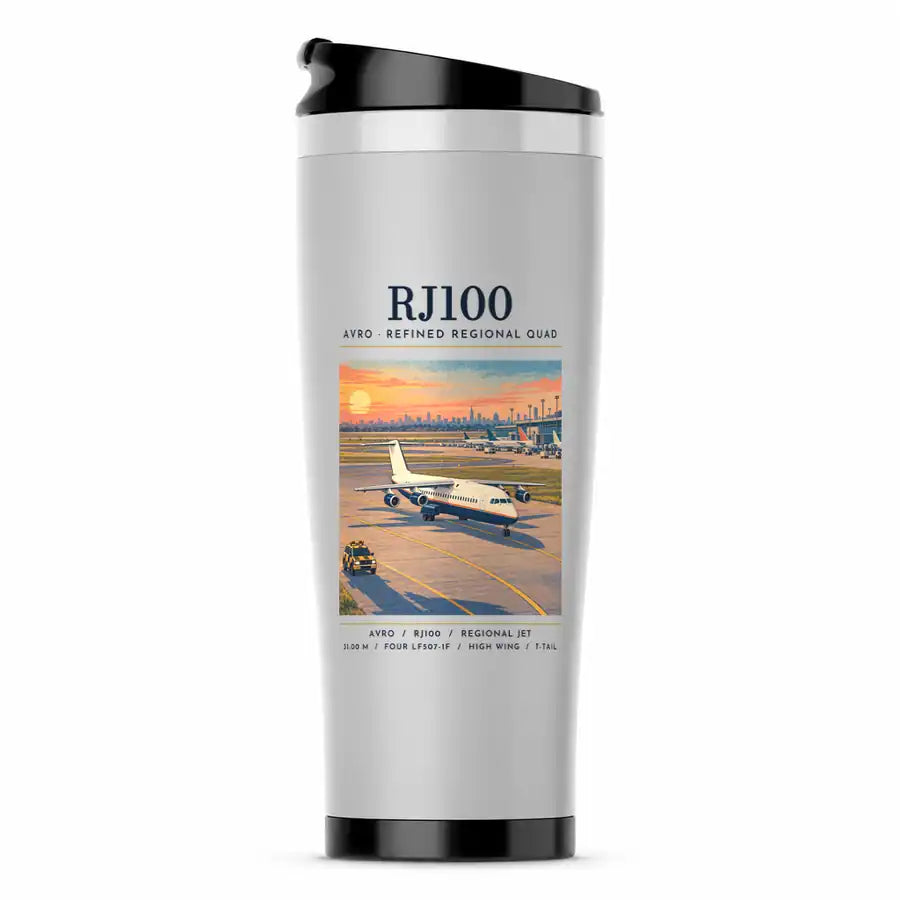 Avro RJ100 - Poster - Stainless Steel (No Holder) - Light Gray