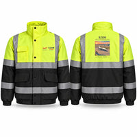 Thumbnail for Avro RJ100 Reflective Winter Jackets - Poster - Fluorescent Yellow & Navy