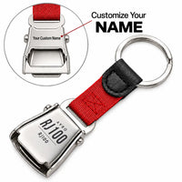 Thumbnail for Avro RJ100 - Seat Belt Key Chain - Tag + Name - Red