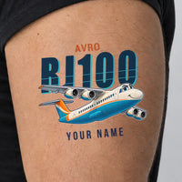 Thumbnail for Avro RJ100 - Tattoo - Cartoon + Name - Man