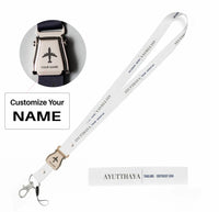 Thumbnail for Ayutthaya City Series seat belt lanyard - white with name