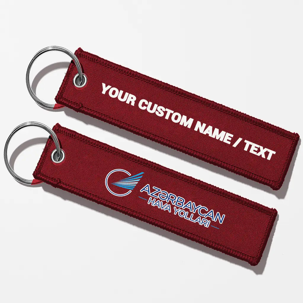 Azerbaijan Airlines Crew & Staff Tag Key Chains - Dark Red - Personalized