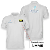 Thumbnail for Azerbaijan Airlines logo on white + name double side polo t shirt