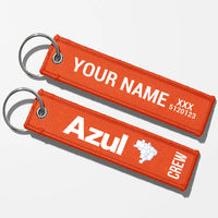 Thumbnail for Azul Airlines Crew & Staff Tag Key Chains - Orange - Crew + Name