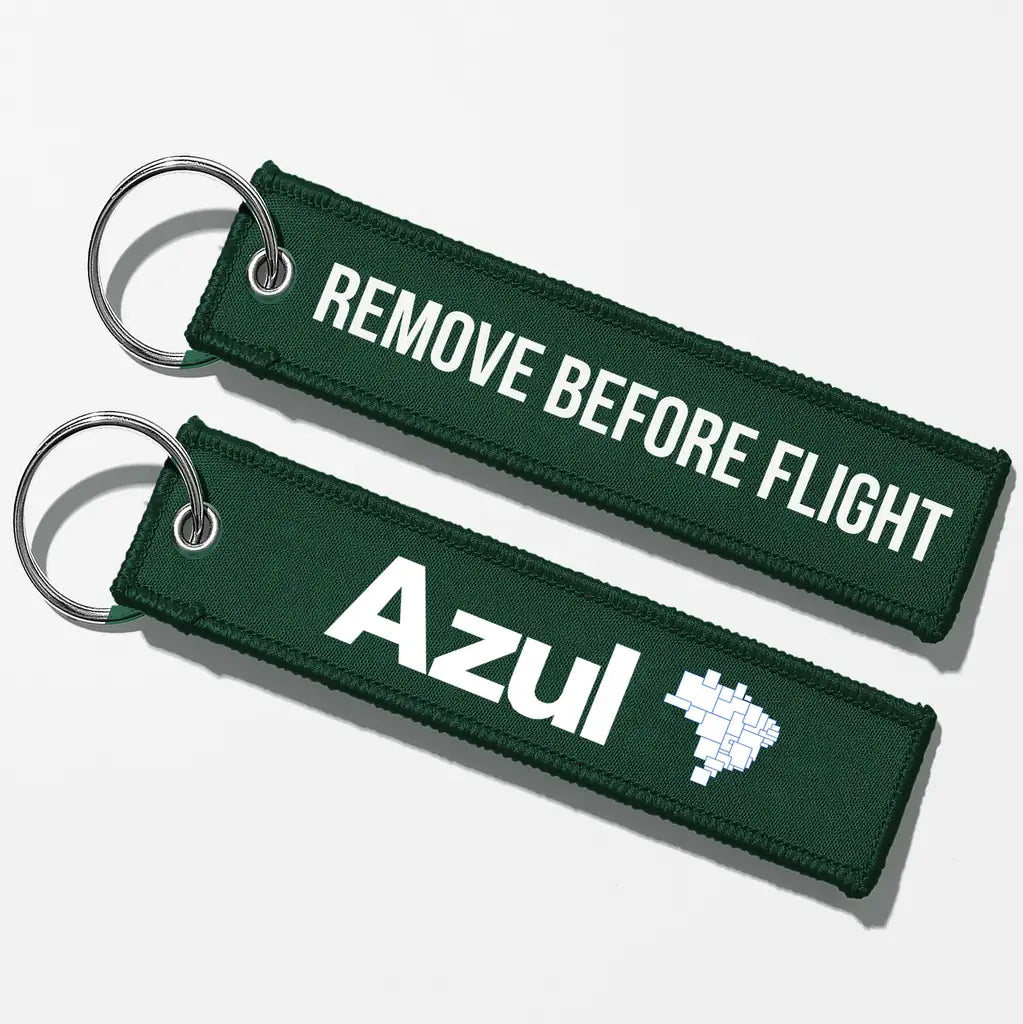 Azul Airlines Crew & Staff Tag Key Chains - Dark Green - Remove Before Flight