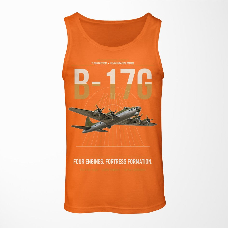 B-17G Flying Fortress design on orange tank top