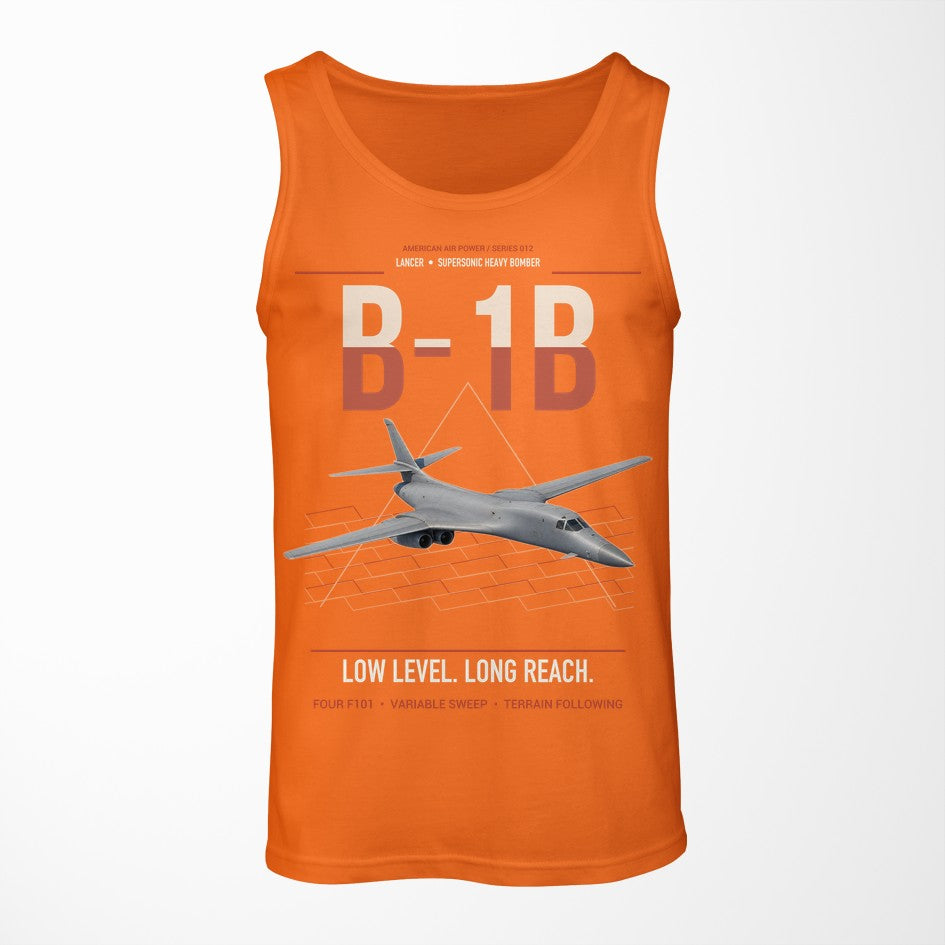 B-1B Lancer design on orange tank top