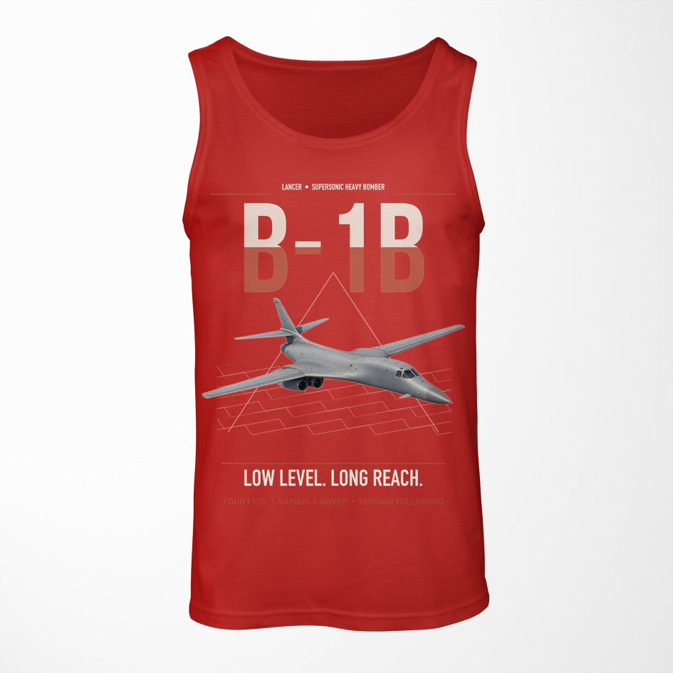 B-1B Lancer design on red tank top
