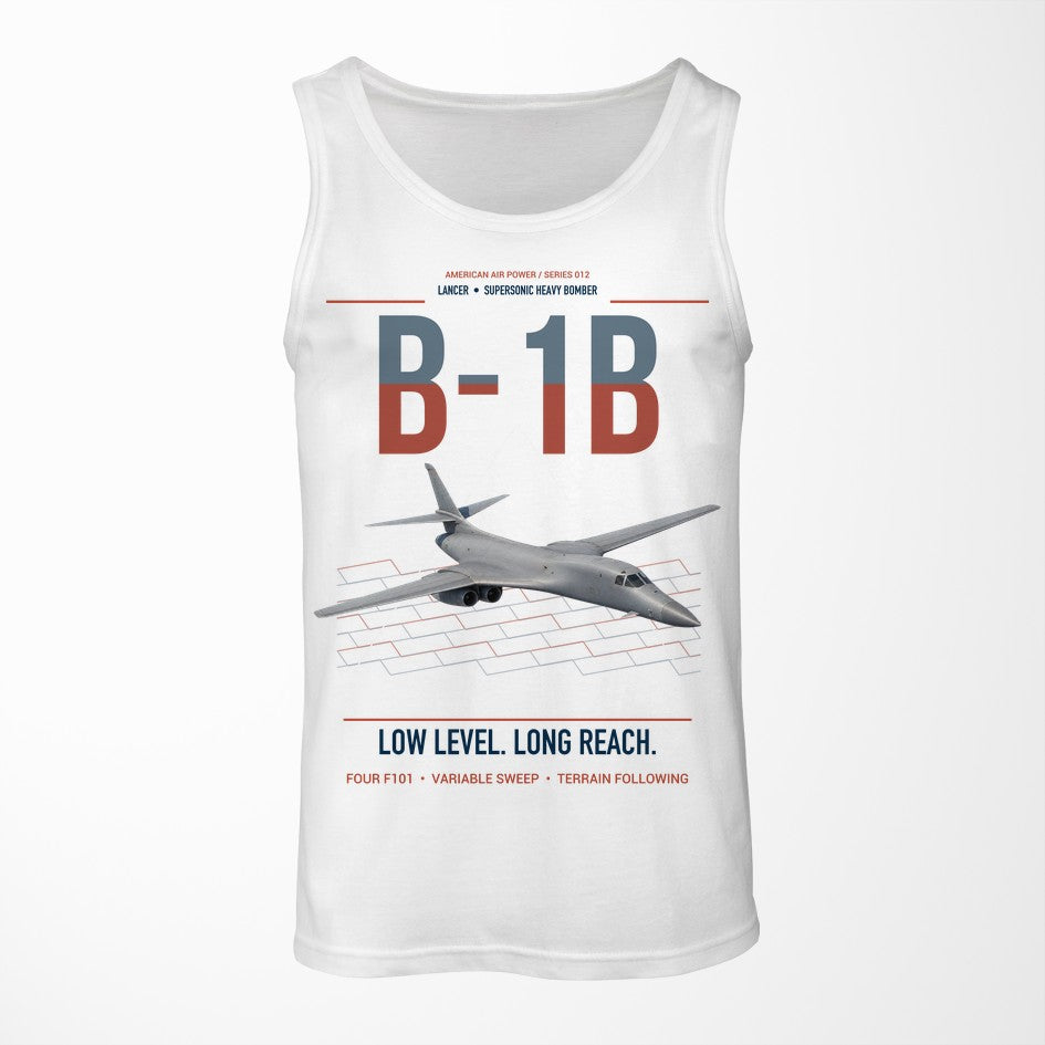 B-1B Lancer design on white tank top