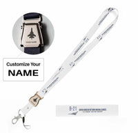 Thumbnail for B-21 Raider seat belt lanyard - white with name