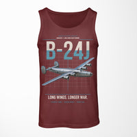 Thumbnail for B-24J Liberator design on dark red tank top