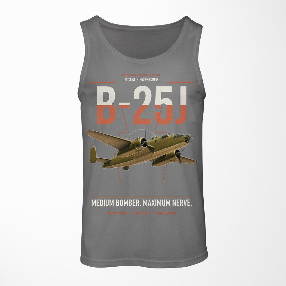 B-25J Mitchell design on gray tank top