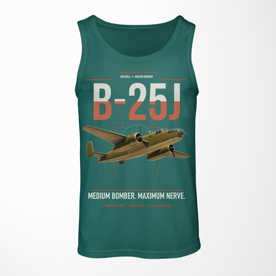 B-25J Mitchell design on green tank top