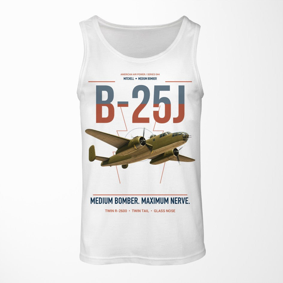 B-25J Mitchell design on white tank top