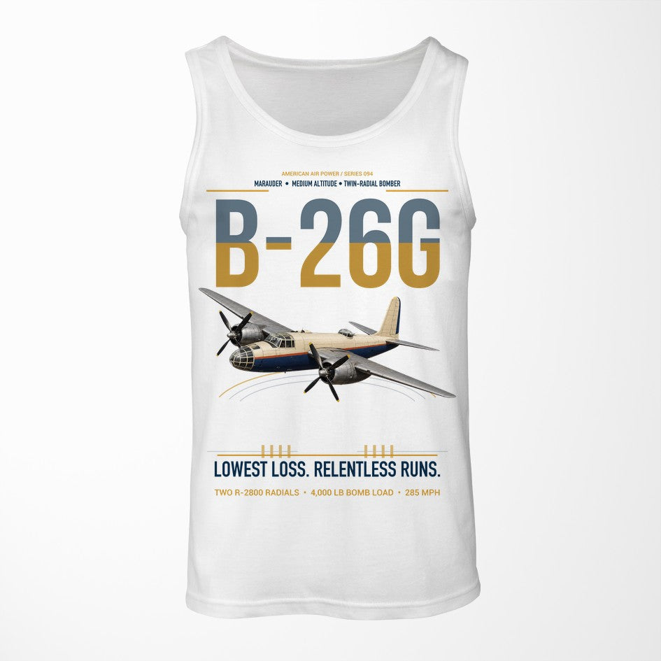 B-26G Marauder design on white tank top