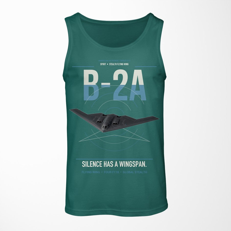 B-2A Spirit design on green tank top