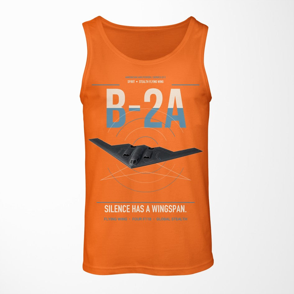 B-2A Spirit design on orange tank top