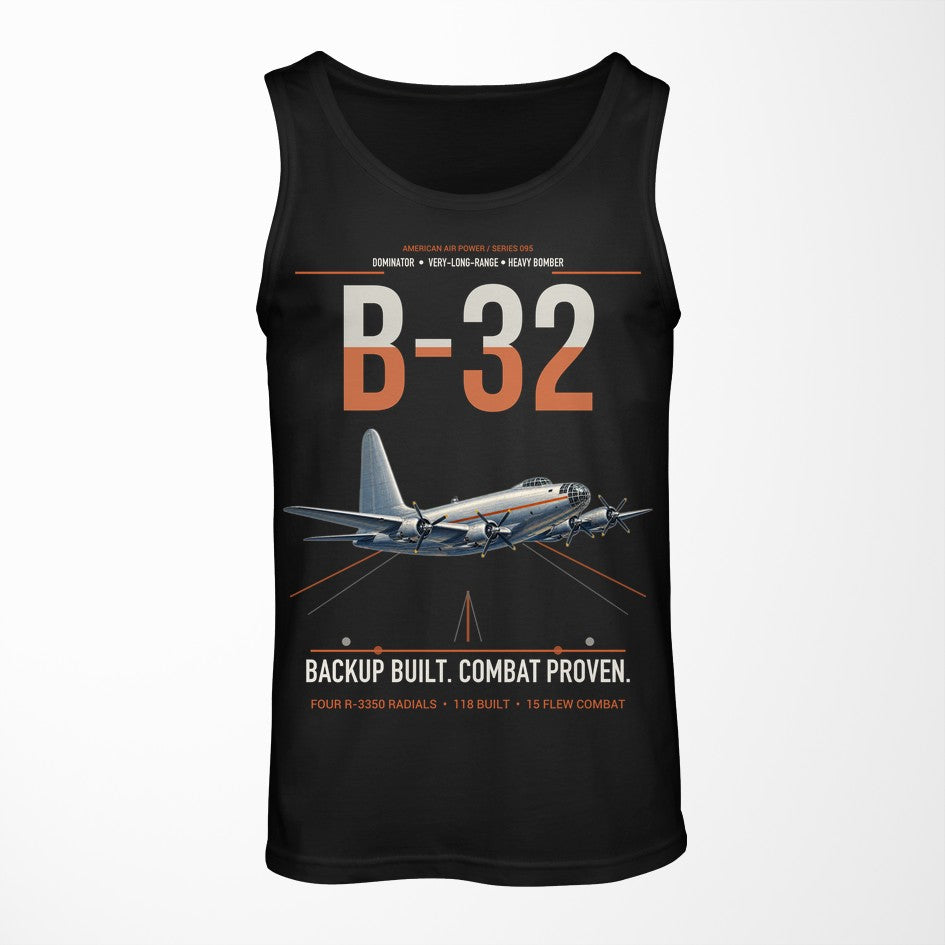 B-32 Dominator design on black tank top