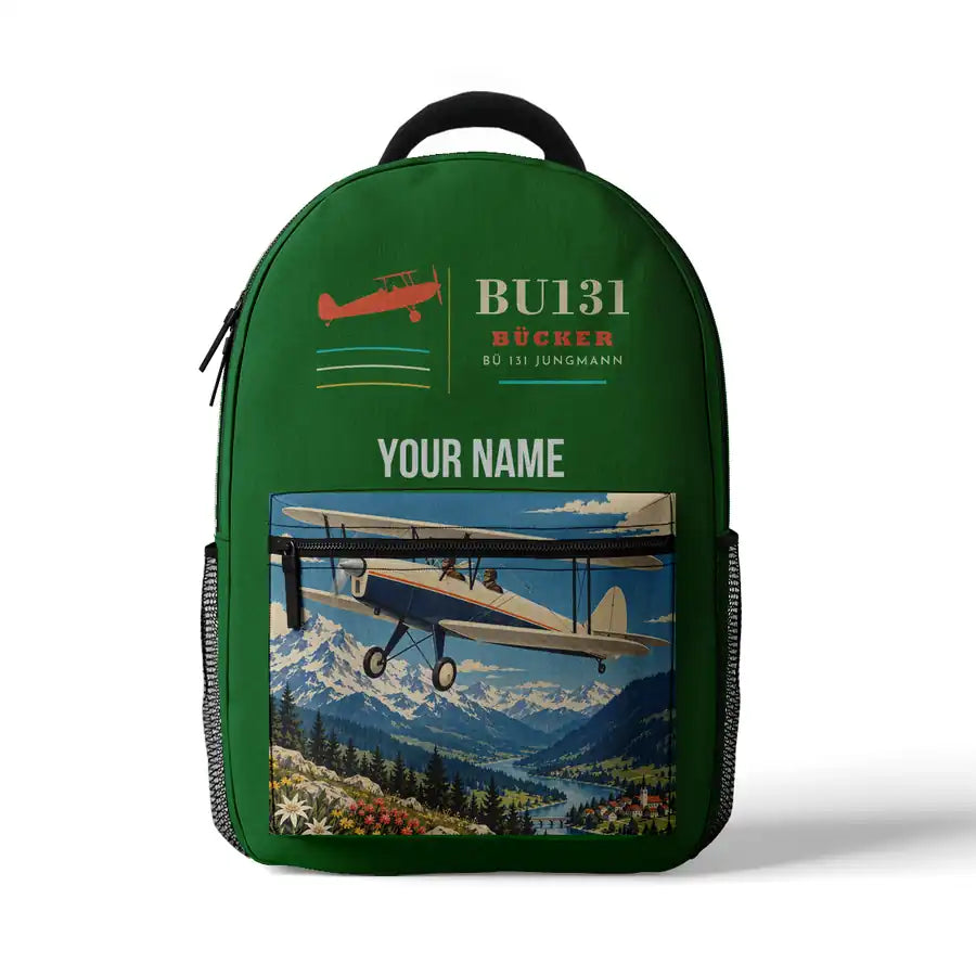 Bücker Bü 131 Jungmann - 3D Backpack - Green + Name