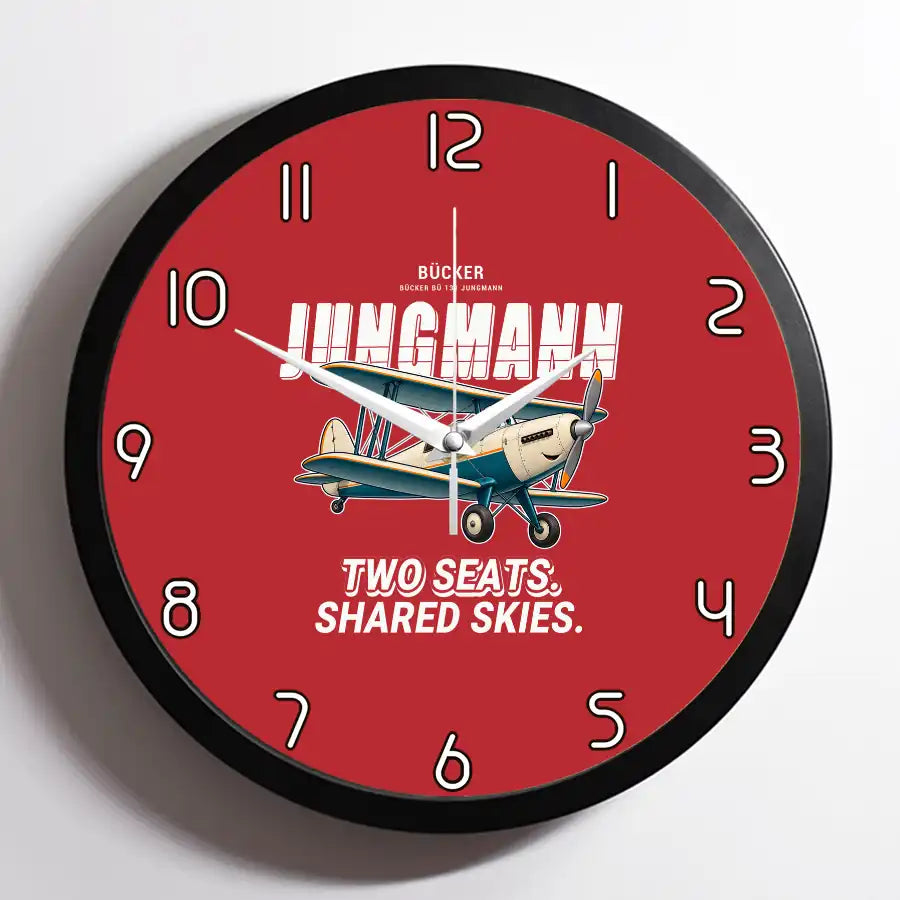 Bücker Bü 131 Jungmann - Cartoon - Framed - Red