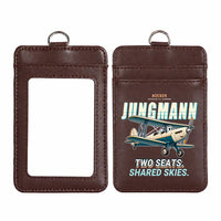 Thumbnail for Bücker Bü 131 Jungmann - Cartoon - ID Card Holder - Dark Brown