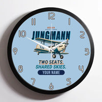 Thumbnail for Bücker Bü 131 Jungmann - Cartoon + Name - Framed - Light Blue