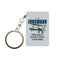 Thumbnail for Bücker Bü 131 Jungmann - Cartoon + Name - Key Chain - Light Gray