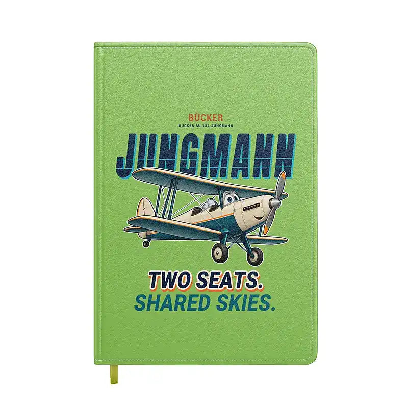 Bücker Bü 131 Jungmann - Cartoon - Notebook - Light Green