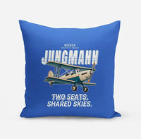 Thumbnail for Bücker Bü 131 Jungmann - Cartoon - Pillow - Blue